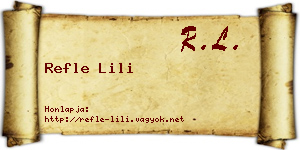 Refle Lili névjegykártya